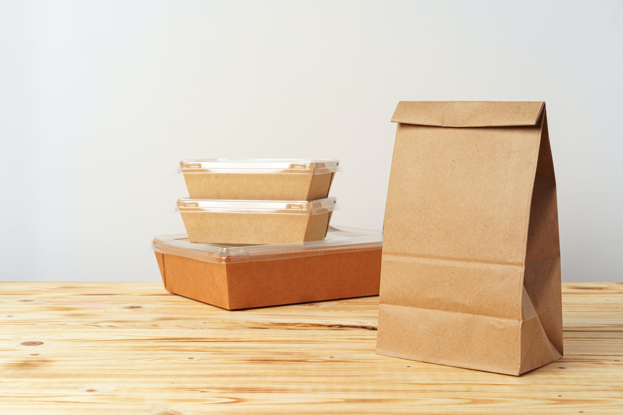 Diverse of containers for takeaway food. Food Delivery